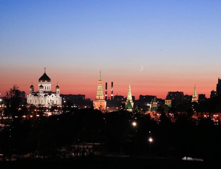 Moscova, o plimbare nocturna in imagini